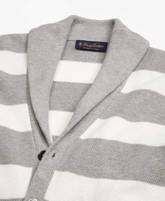 Brooks Brothers Double-Pique Stripe Shawl Collar Cardigan