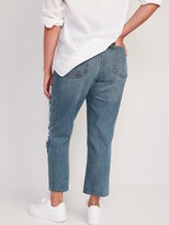 Thumbnail for your product : Old Navy Maternity Full Panel Slouchy Straight Ripped Cropped Jeans