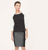 Thumbnail for your product : LOFT Petite Faux Leather and Ponte Blocked Pencil Skirt