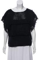 Thumbnail for your product : Ulla Johnson Fringe-Accented Short Sleeve Sweater