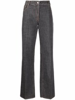 Thumbnail for your product : Nina Ricci Houndstooth-Print Straight-Leg Jeans