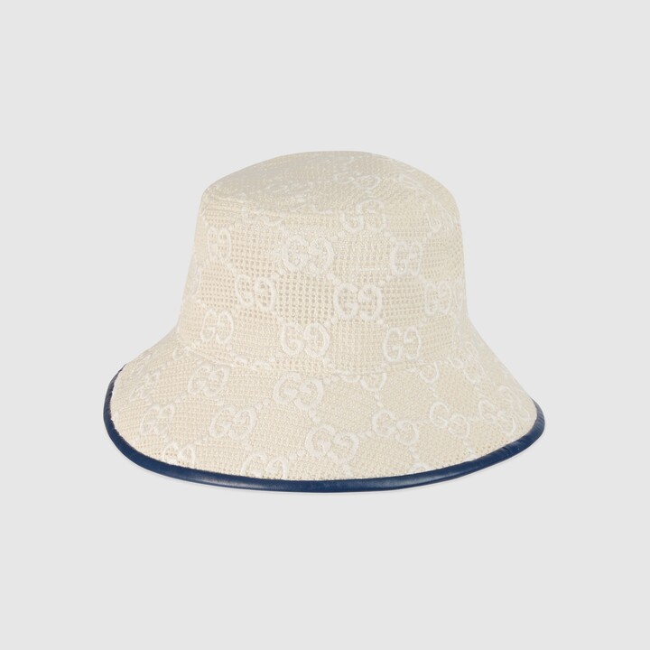 Gucci GG embroidered cotton bucket hat - ShopStyle
