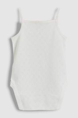Next Girls Ecru Pointelle Bodysuits Three Pack (0mths-2yrs)