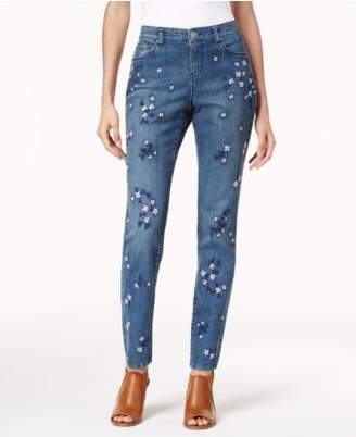 Style&Co. Style & Co Embroidered Curvy Skinny Jeans, Created for Macy's
