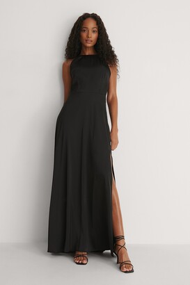Curated Styles Open Back Slit Maxi Dress