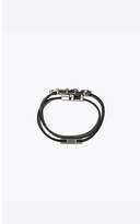 Thumbnail for your product : Saint Laurent Call Me Double-Wrap Bracelet In Leather And Metal