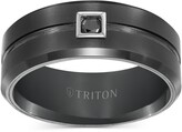Thumbnail for your product : Triton Men's Black Tungsten Ring, Black Diamond Wedding Band (1/10 ct. t.w.)