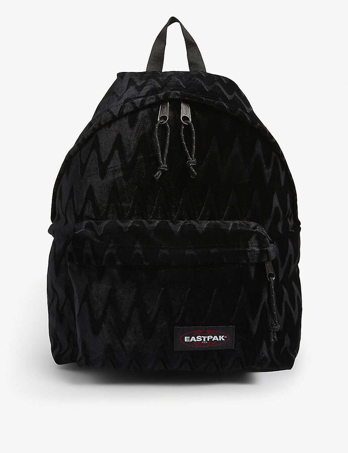 Eastpak Orbit logo-patch velvet backpack - ShopStyle