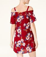 Thumbnail for your product : As U Wish Juniors' Printed Cold-Shoulder Shift Dress