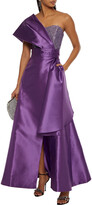 Thumbnail for your product : Sachin + Babi Zoe One-shoulder Sequined Tulle-paneled Duchesse-satin Gown