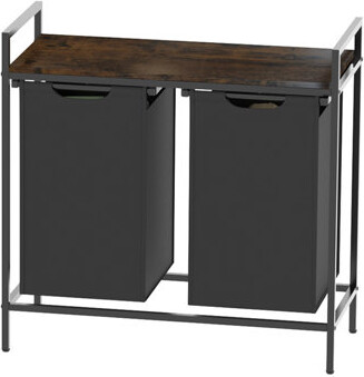 Laundry Hamper Storage Basket Large Capacity 2 Compartments Multipurpose Design Dirty Clothes Hamper