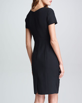 Thumbnail for your product : Armani Collezioni Drape-Front Short-Sleeve Dress, Black