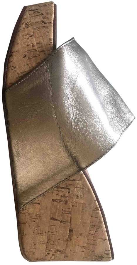 silver leather mules