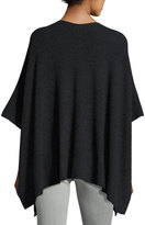 Thumbnail for your product : Vince Cashmere Ribbed V-Neck Poncho, Heather Charcoal