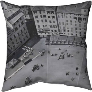 Begin Edition International Inc. Piazza del Campo Outdoor Throw Pillow | Stylish – Outdoor Throw Pillow with Insert Weather-Resistant