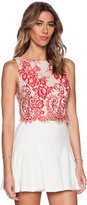 Thumbnail for your product : Alice + Olivia Avani Lace Boat Neck Tank