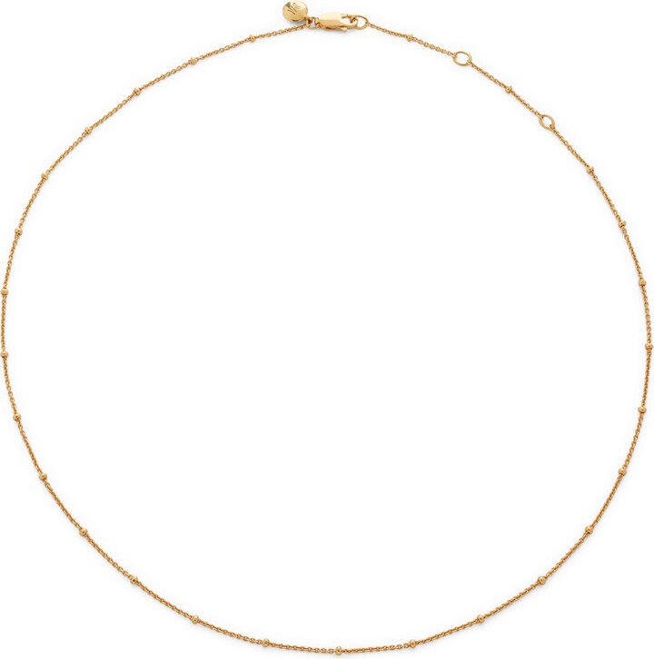 Monica Vinader Gold Vermeil Beaded Chain Necklace