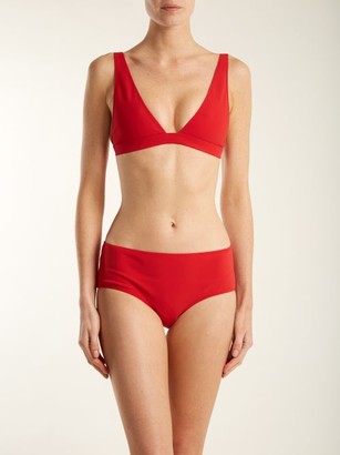 Rochelle Sara The Enga V-neck Bikini Top - Red