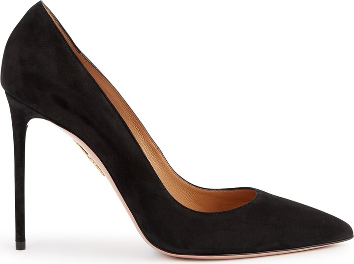 Aquazzura Purist 105 Black Suede Pumps ShopStyle