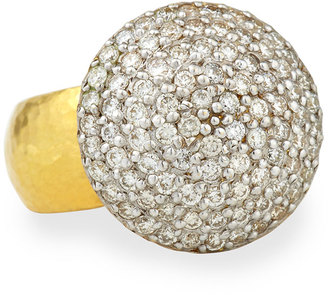 Gurhan 24k Gold Lentil Ice Diamond Cocktail Ring, Size 6.5