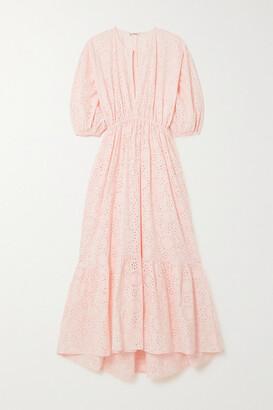 Eres Laureate Tiered Broderie Anglaise Cotton Dress - Baby pink