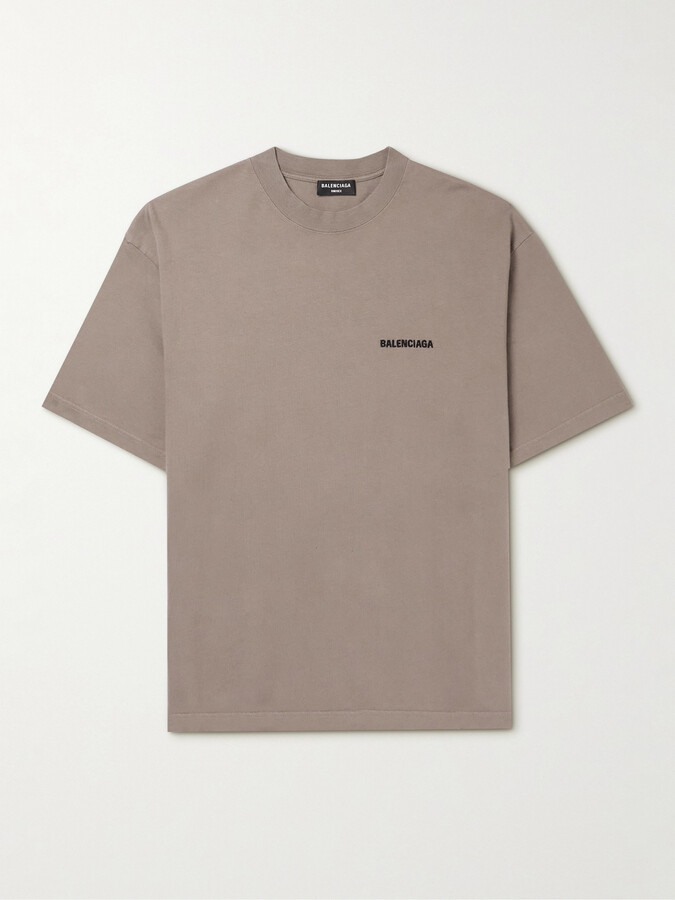 Balenciaga Logo printed cotton jersey t-shirt - ShopStyle