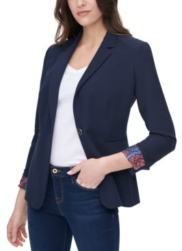 tommy hilfiger navy blazer womens