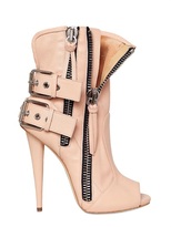 Thumbnail for your product : Giuseppe Zanotti 120mm Leather Biker Open Toe Boots