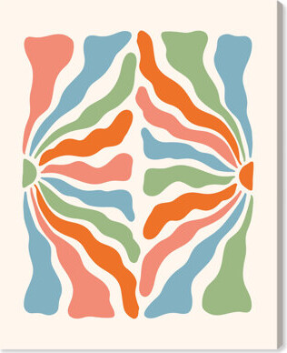 Abstract Floral Streamers Canvas Trendy Retro Posters by Art Remedy
