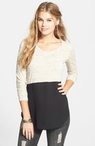 Thumbnail for your product : Lush Colorblock Long Sleeve Tee (Juniors)