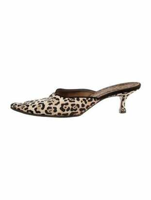 manolo blahnik leopard mules