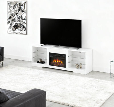 Latitude Run 58"W 3D Fireplace TV Stand Boosts Comfort Ideal For 32-62" Tvs & Winter Living Room Relaxation