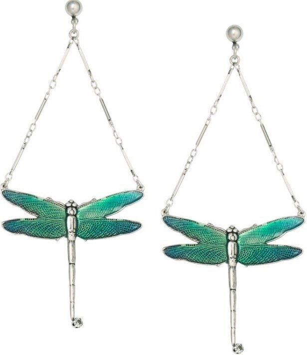Etsy Edie Sedgwick Inspired Dragonfly Dangle Earrings