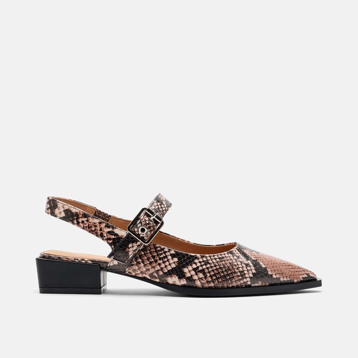 MARC NOLAN Chelsea Leather Slingback Block Heels