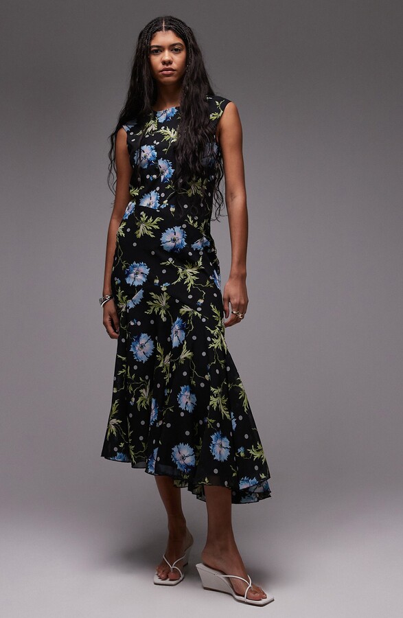 Topshop Godet Hem Midi Cocktail Dress