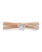 Thumbnail for your product : Fallon Monarch Mini Velvet Choker Necklace with Crystal Starburst, Blush