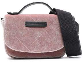 Brunello Cucinelli Leather-trimmed Quilted Velvet Shoulder Bag