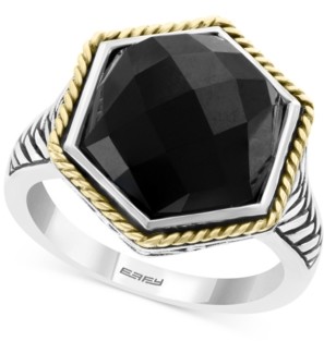 Effy Onyx (12 x 14-1/2mm) Two-Tone Statement Ring in Sterling Silver & 18k Gold-Plate