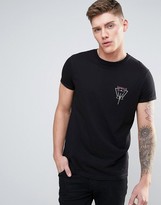 Thumbnail for your product : ASOS Longline T-Shirt With Roll Sleeve And Geo Skull Back Print