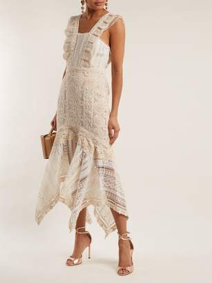 Jonathan Simkhai Handkerchief Hem Cotton Macrame Lace Dress - Womens - Cream