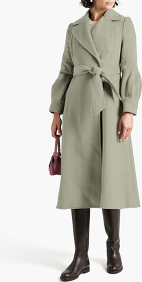 Diane von Furstenberg Pleated belted wool-felt coat