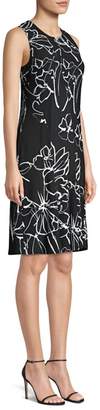 Donna Karan Graphic Floral Print Dress