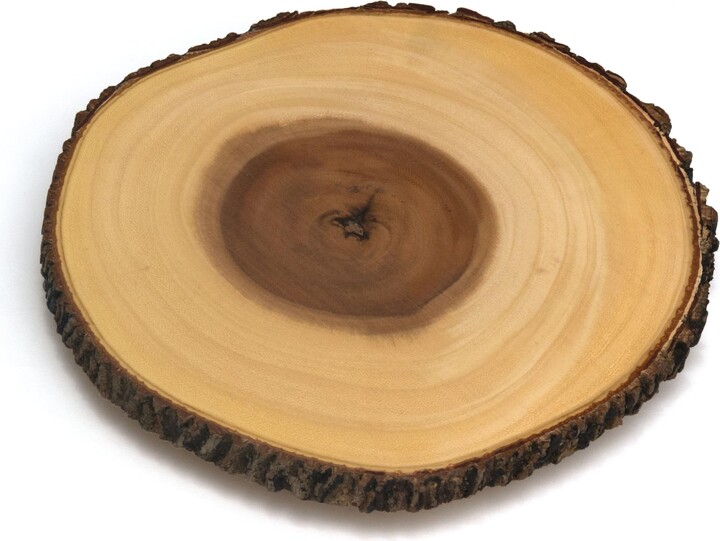 Lipper Acacia Tree Bark Footed Server for Cheese, Crackers, and Hors D'oeuvres, Large