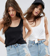 Thumbnail for your product : ASOS The Ultimate Vest With Curved Hem 2 Pack