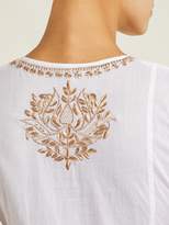 Thumbnail for your product : Juliet Dunn Floral Embroidered Cotton Mini Dress - Womens - White Multi