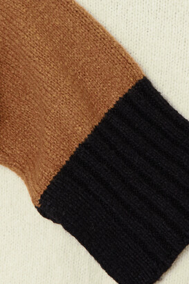 Frame Color-block Wool-blend Turtleneck Sweater - Cream
