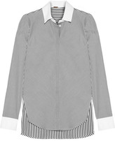 Thumbnail for your product : Adam Lippes Striped Cotton-poplin Shirt - Black