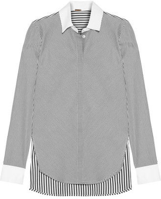 Adam Lippes Striped Cotton-poplin Shirt - Black