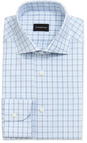 Thumbnail for your product : Ermenegildo Zegna Box Plaid Dress Shirt, Blue on White