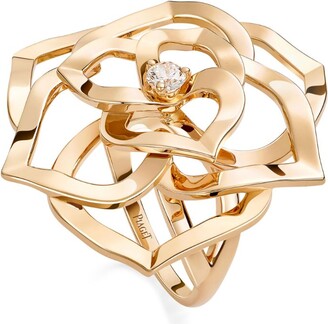 Piaget Rose Gold and Diamond Rose Ring